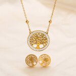 Tree of Life Jewelry Set Factory - 18K Gold Plated Hollowed Out Necklace Set