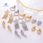 Geometric Earrings Factory - Diamond Zircon Irregular 925 Silver Needle