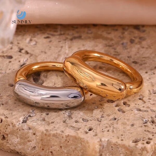 Gold Plated Rings Supplier - Wholesale Vintage Mixed Tube 18K Stainless Steel
