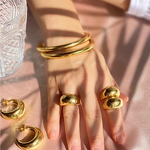 Geometric Ring Manufacturer - Trend Wholesale 18K Gold Plated Open Ring