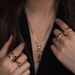 Bread Twist Ring Manufacturer - Waterproof 18K Gold Plated Stainless Steel Croissant