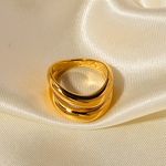 Waterwave Ring Supplier - Dainty Women's 18K PVD Gold Plating Stainless Steel