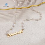 Name Necklace Manufacturer - Personalized Custom English Letter Pearl Chain