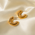 C-Shape Earrings Factory - Vintage Wholesale 18K Gold Plated Stainless Steel