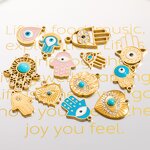 Hip-Hop Charm Manufacturer - Devil's Eye 18K Gold Plated Stainless Steel DIY