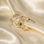 Clear Resin Earrings Supplier - Hot CC Chunky Transparent 18K Gold Plated