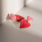 Heart Pendant Earrings Supplier - Trendy Wholesale Simple 18K Gold Plated