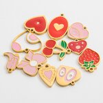 Necklace Pendant Supplier - Wholesale 18K Gold Plated Strawberry Heart Zircon