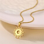 Sunflower Necklace Factory - Vintage Zirconia 18K Gold Plated Stainless Steel