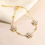 Zircon Flower Jewelry Set Manufacturer - Trendy 18K Gold Plated Blossom Set