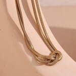 Snake Chain Necklace Supplier - Vintage Unisex Twisted Double 18K PVD Gold
