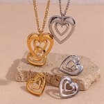 Heart Pendant Necklace Factory - 2024 Wholesale Custom 18K Gold Plated Double