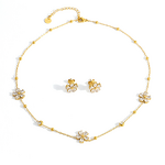 Zircon Flower Jewelry Set Manufacturer - Trendy 18K Gold Plated Blossom Set