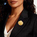 Shell Brooch Factory - Wholesale Ocean Style Simple Waterproof 18K Gold Plated