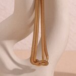 Snake Chain Necklace Supplier - Vintage Unisex Twisted Double 18K PVD Gold