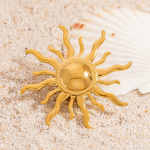 Sun Brooch Manufacturer - Vintage Wholesale Geometric 18K Gold Plated DIY