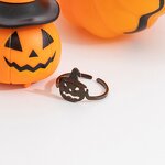 Halloween Ring Supplier - Stainless Steel Open 18K Gold Cartoon Pumpkin
