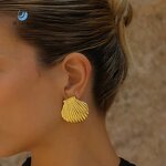 Shell Bar Earrings Manufacturer - Vintage Wholesale Classic Simple 18K Gold
