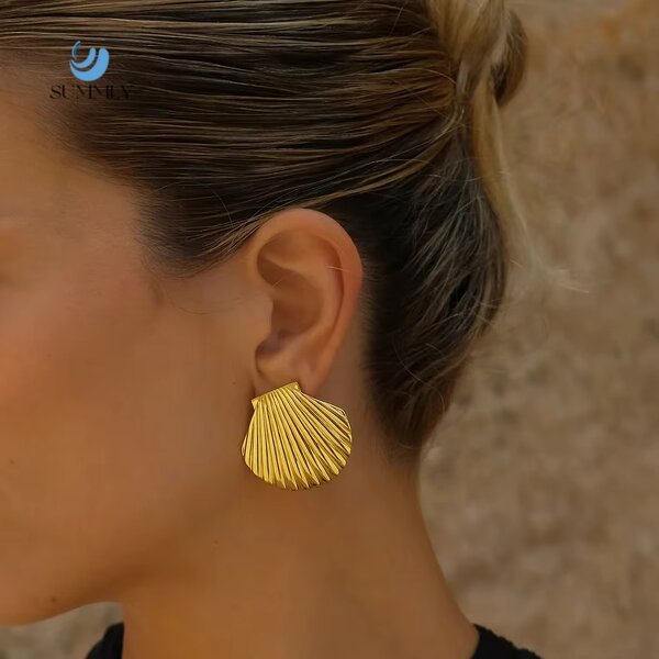Shell Bar Earrings Manufacturer - Vintage Wholesale Classic Simple 18K Gold
