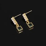 Mosquito Coil Ear Clip Factory - Vintage Emerald Zircon Pearl 18K Gold Plated