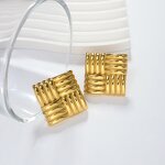 Gold Plated Earrings Manufacturer - Vintage Personalized Engraved 18K Stainless