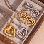 Heart Pendant Necklace Factory - 2024 Wholesale Custom 18K Gold Plated Double