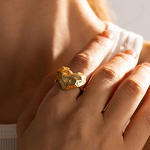 Heart Opening Ring Manufacturer - New Arrival 18K Gold Plated Waterproof Bump