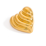 Striped Heart Brooch Supplier - Wholesale Minimalist Trendy Waterproof 18K