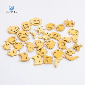 Halloween Earrings Supplier - Cute Pumpkin Ghost Stainless Steel Stud