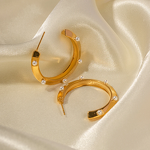 Pearl Hoop Earrings Manufacturer - Wholesale 18K PVD Gold Plated Mini Pearl CC