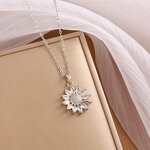 Sunflower Necklace Factory - Vintage Zirconia 18K Gold Plated Stainless Steel