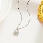 Sunflower Necklace Supplier - Rotating Zirconia 18K Gold Plated Stainless Steel