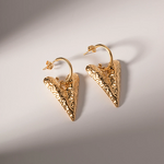 Water Wave Stud Earrings Supplier - Dropshipping Engraved 18K Gold Plated