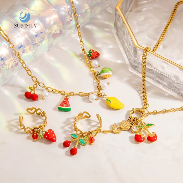 Strawberry Pendant Necklace Supplier - Trend Wholesale Creative Fine 18K Gold