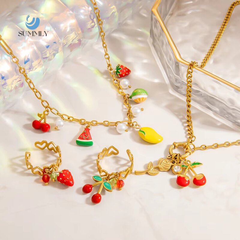 Strawberry Pendant Necklace Supplier - Trend Wholesale Creative Fine 18K Gold