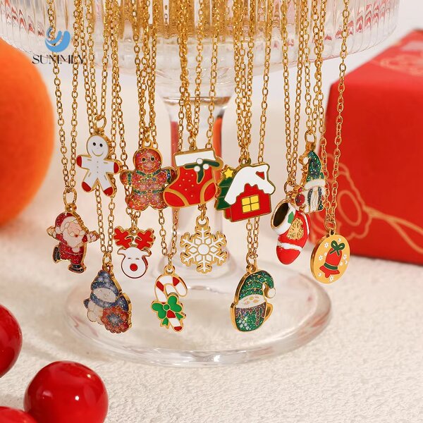 Christmas Necklace Manufacturer - Wholesale Cartoon Reindeer Bell Snowflake