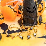 Halloween Jewelry Set Factory - Pumpkin Bat Ghost 18K Gold Plated Set
