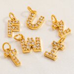 Jewelry Charm Manufacturer - Handmade 26 Letters Zircon 18K Gold Plated