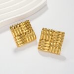 Gold Plated Earrings Manufacturer - Vintage Personalized Engraved 18K Stainless