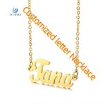 Name Letter Necklace Factory - Vintage Customized 18K Gold Plated Stainless