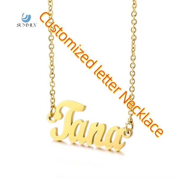 Name Letter Necklace Factory - Vintage Customized 18K Gold Plated Stainless