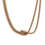 Snake Chain Necklace Supplier - Vintage Unisex Twisted Double 18K PVD Gold