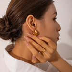 C-Shape Earrings Factory - Vintage Wholesale 18K Gold Plated Stainless Steel