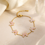 Pink Butterfly Jewelry Set Factory - Oil Drop 18K Gold Plated Necklace Set