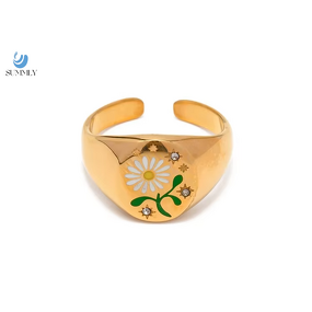 Flower Star Ring Manufacturer - 18K Gold Plated Zircon Inlaid Opening Ring Set
