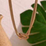 Snake Chain Necklace Supplier - Vintage Unisex Twisted Double 18K PVD Gold