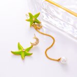 Starfish Earrings Manufacturer - Zircon Five-Pointed 925 Silver Oil-Drop Diamond