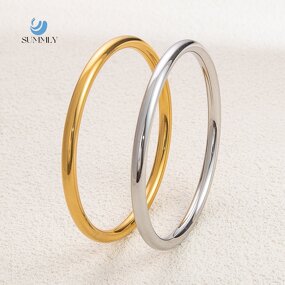 Bracelet Factory - Wholesale Vintage 18K Gold Plated Stainless Steel Bangle