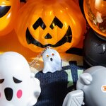 Halloween Necklace Factory - Pumpkin Ghost Stainless Steel Pendant Charm