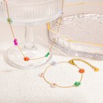 Daisy Flower Chain Supplier - Wholesale Colourful 18K Gold Plated Stainless Steel
